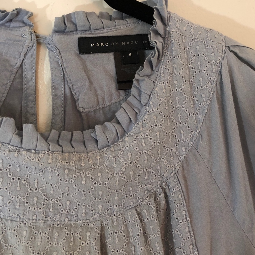 Marc Jacobs light Blue top w/ eyelet lace detail
